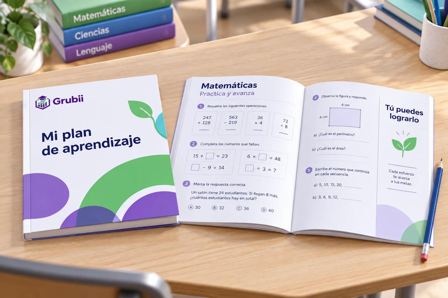 Cuaderno de aprendizaje con actividades de refuerzo.